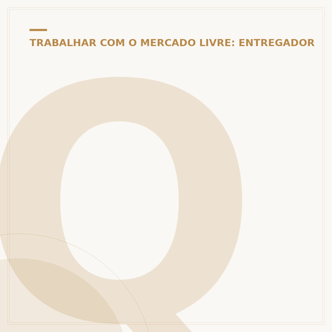 Quero trabalhar fazendo entregas para o Mercado Livre