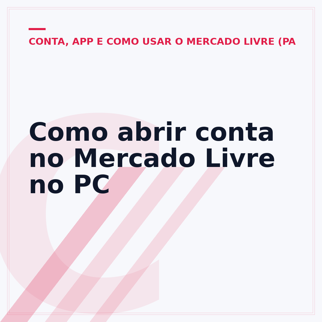 Como abrir conta no Mercado Livre no PC