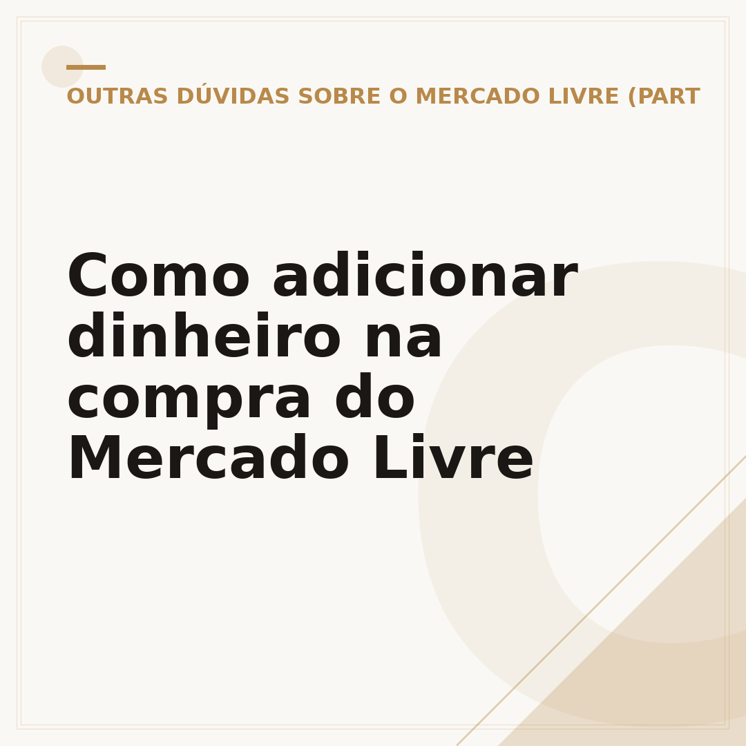 Como adicionar dinheiro na compra do Mercado Livre