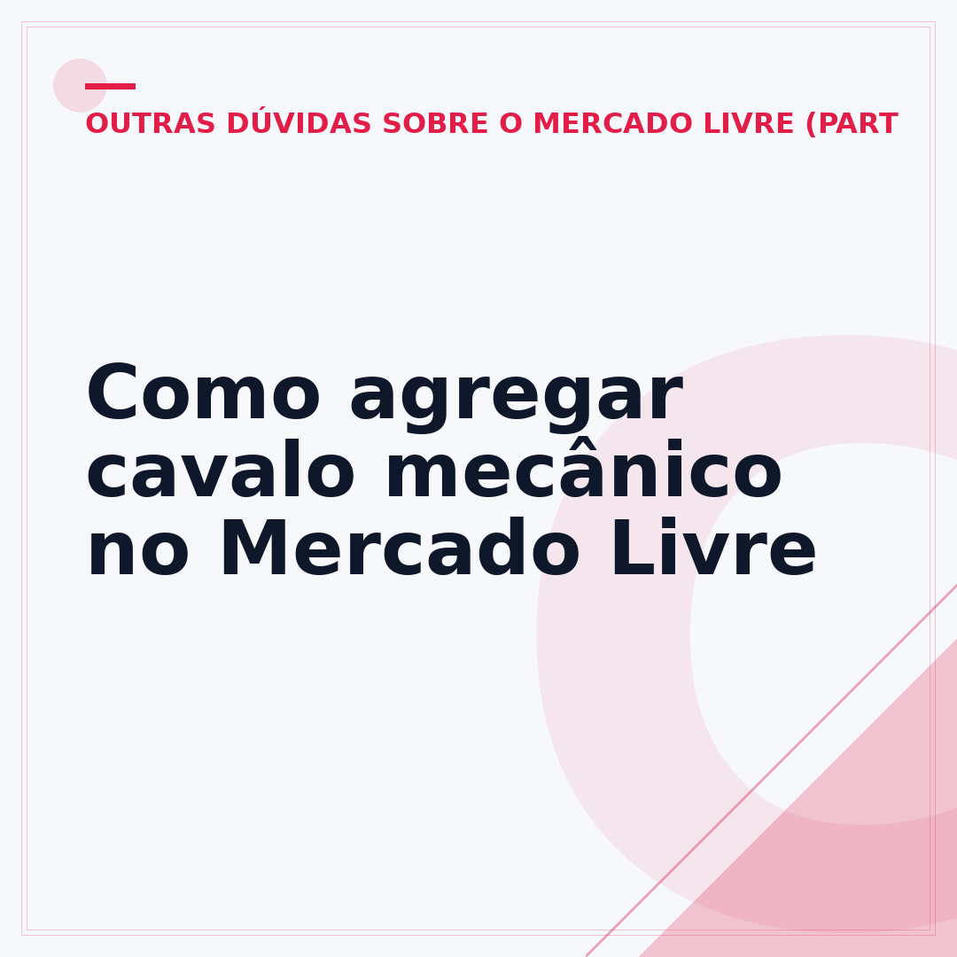 Como agregar cavalo mecânico no Mercado Livre