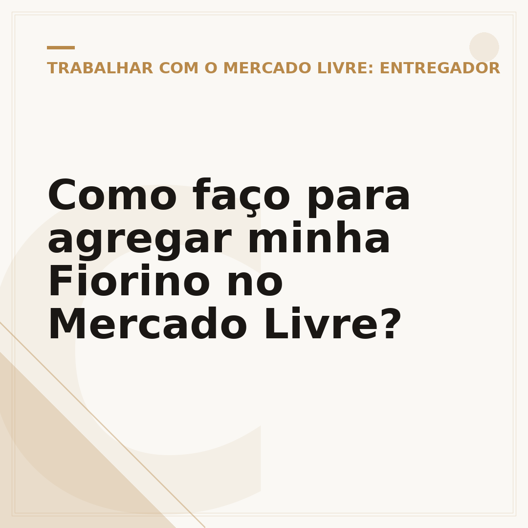 Como faço para agregar minha Fiorino no Mercado Livre?