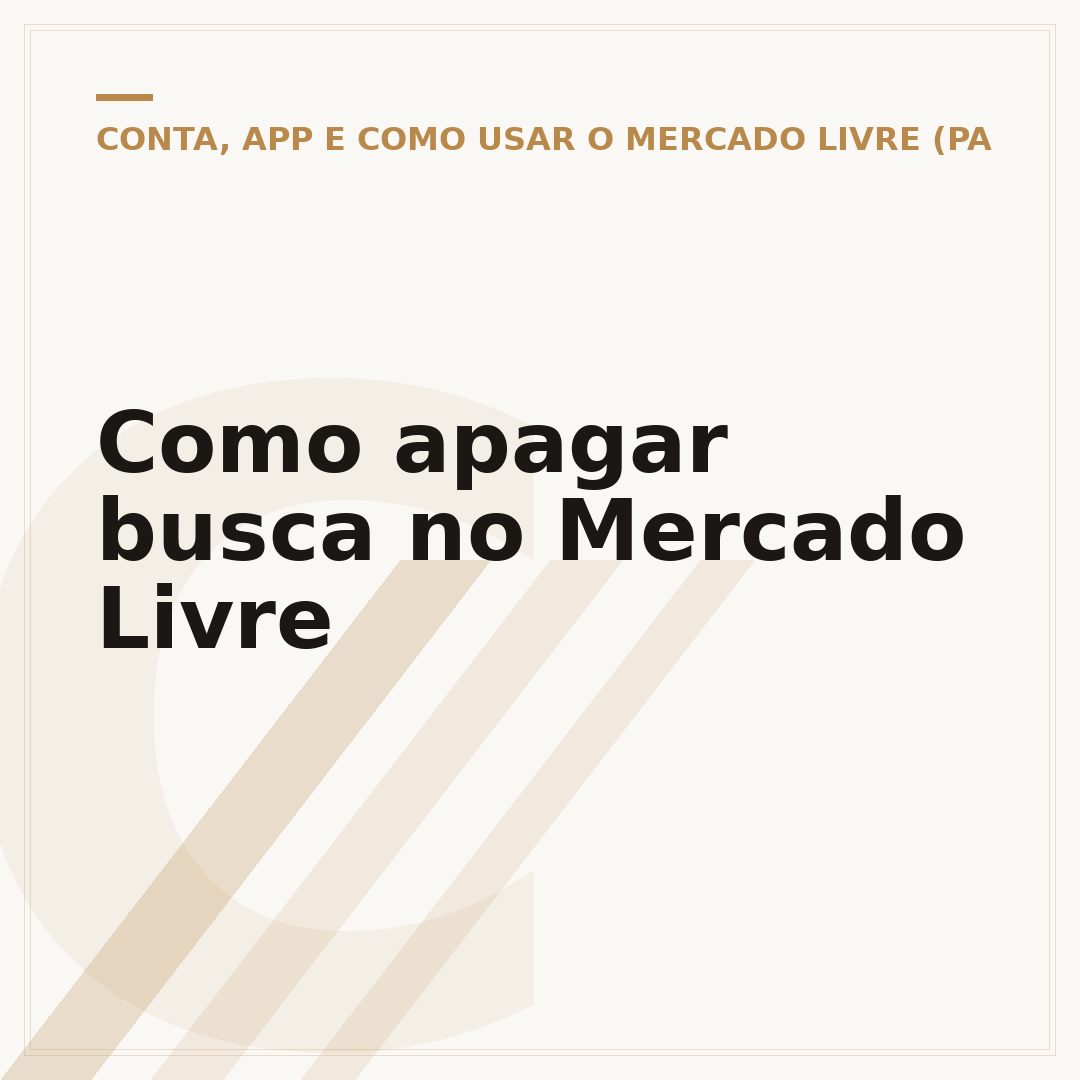 Como apagar busca no Mercado Livre