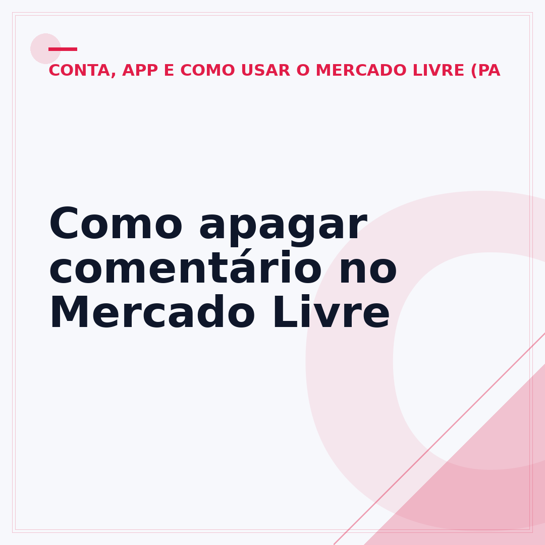 Como apagar comentário no Mercado Livre