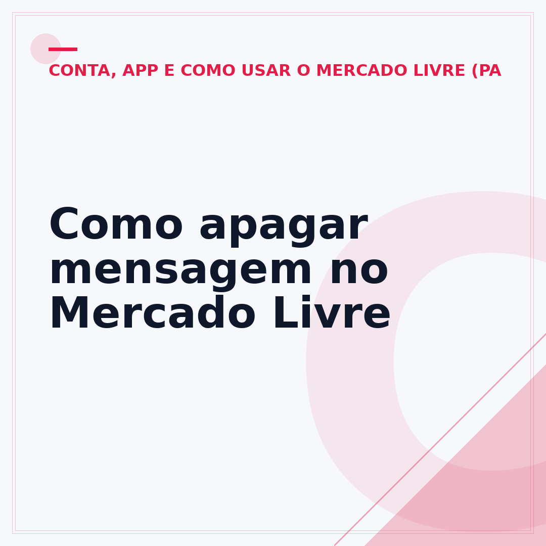 Como apagar mensagem no Mercado Livre