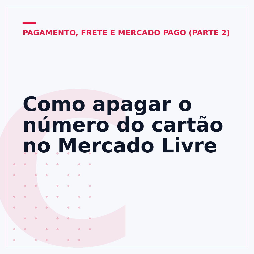 Como apagar o número do cartão no Mercado Livre