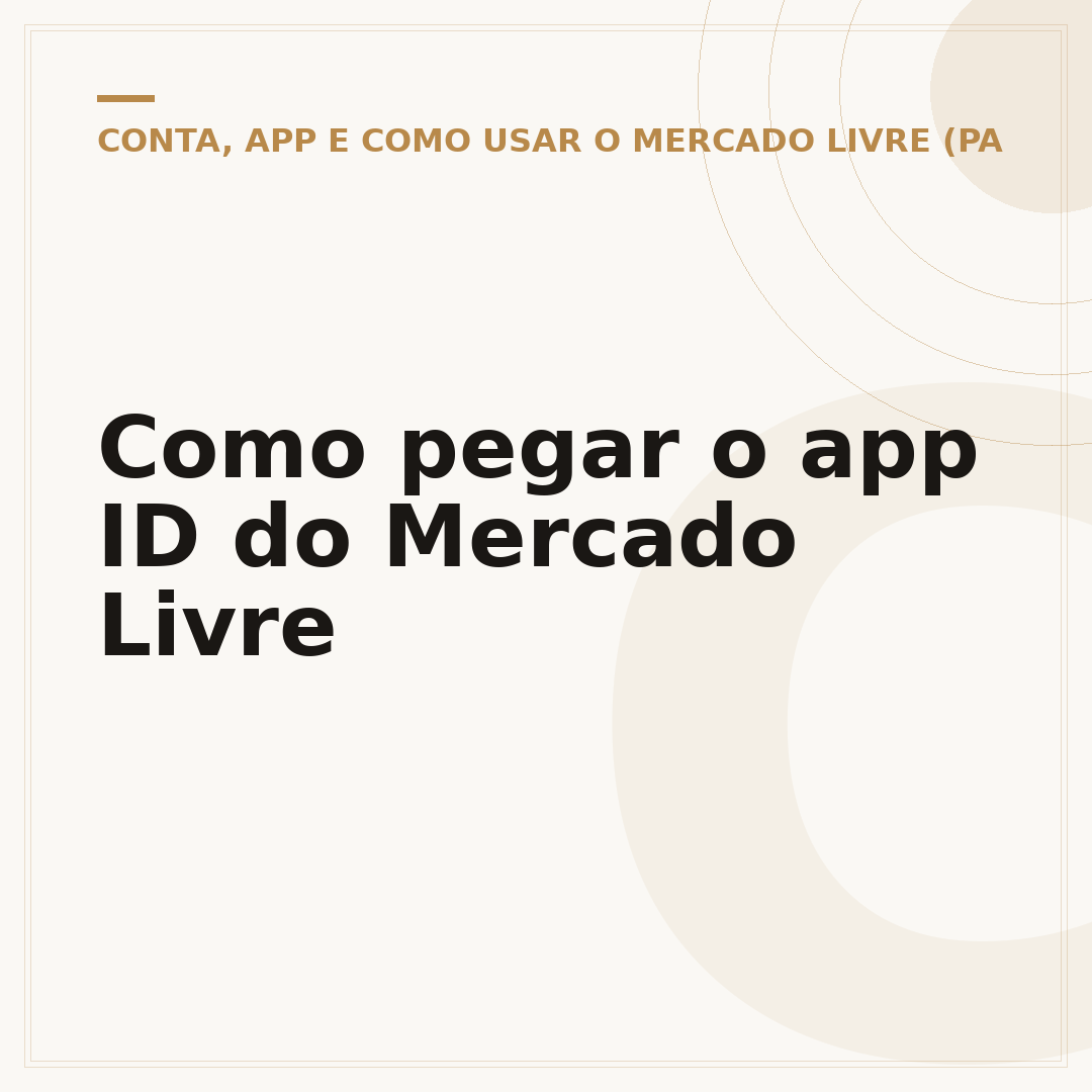 Como pegar o app ID do Mercado Livre