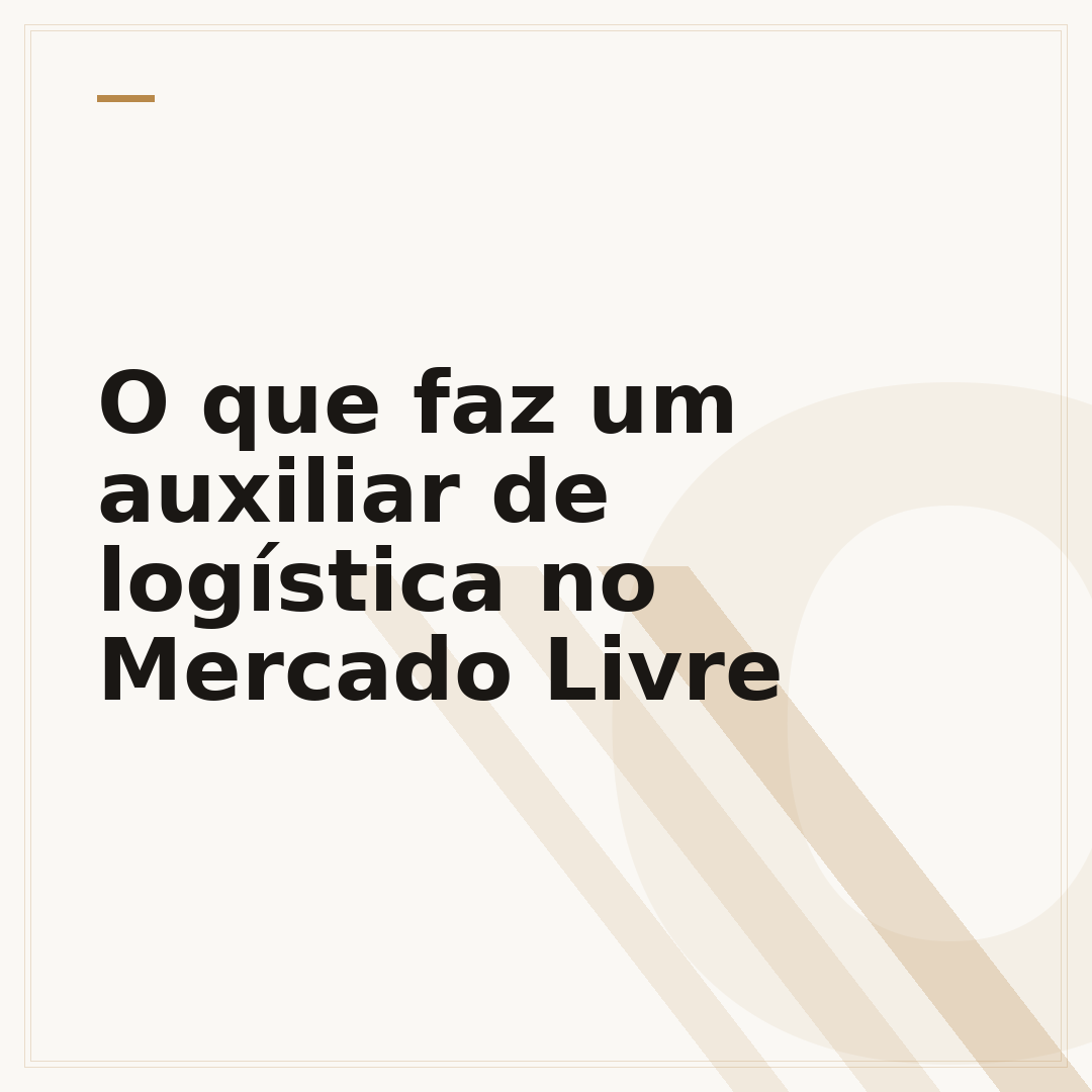 O que faz um auxiliar de logística no Mercado Livre
