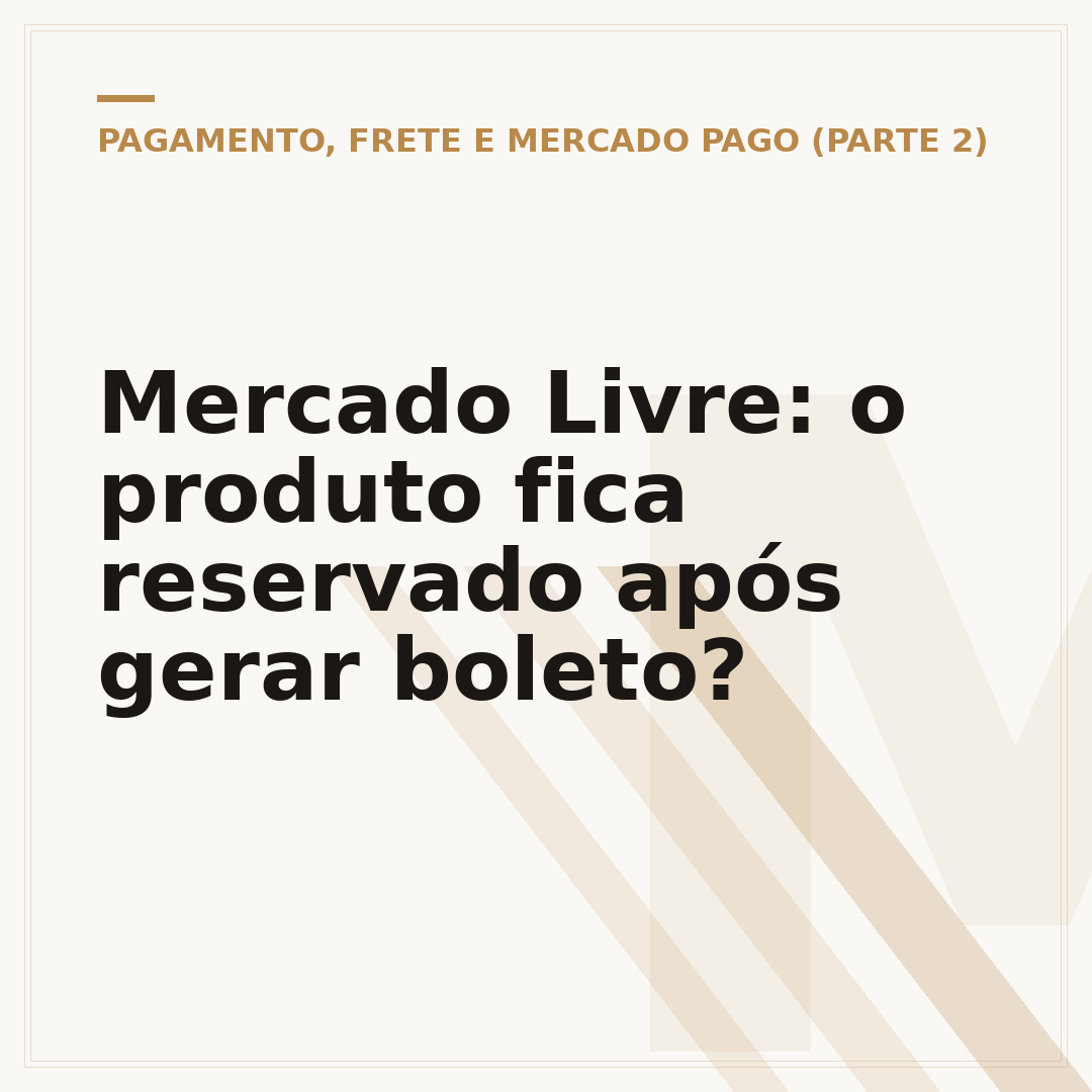 Mercado Livre: o produto fica reservado após gerar boleto?