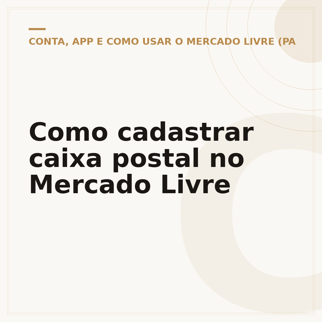 Como cadastrar caixa postal no Mercado Livre