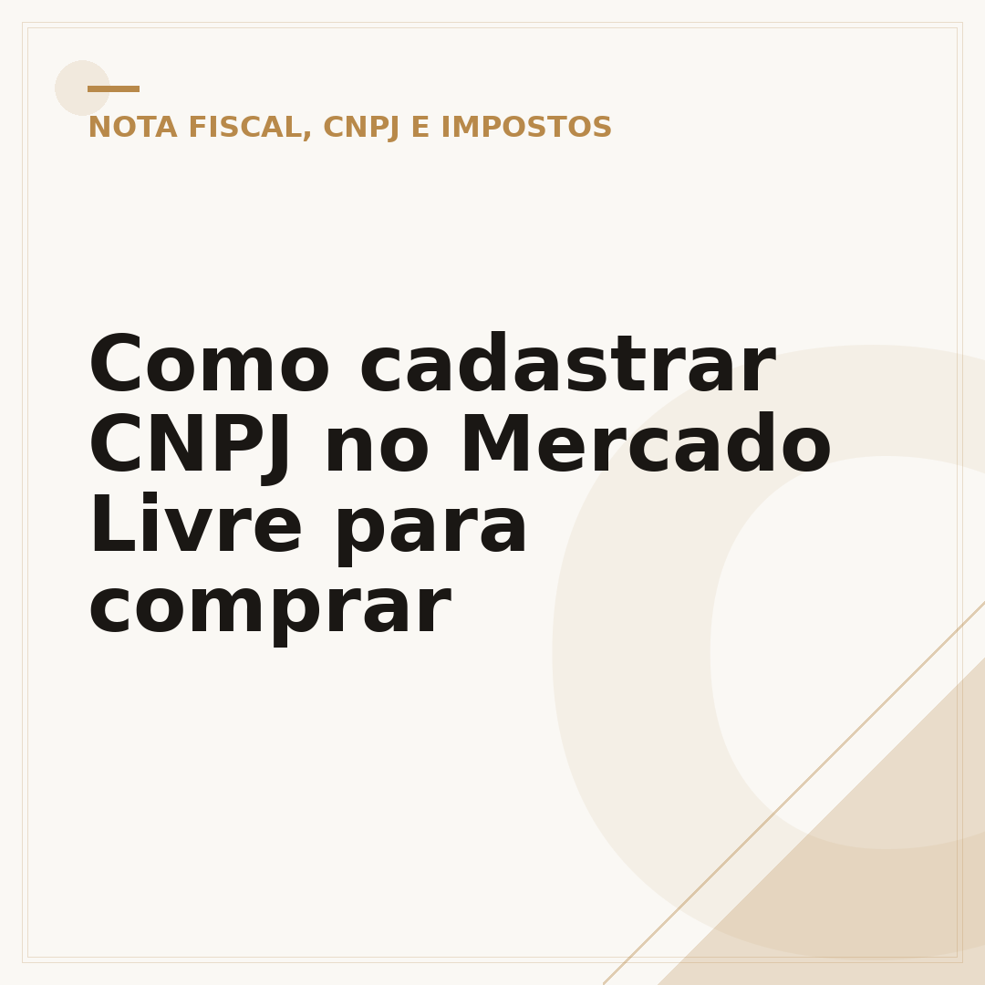 Como cadastrar CNPJ no Mercado Livre para comprar