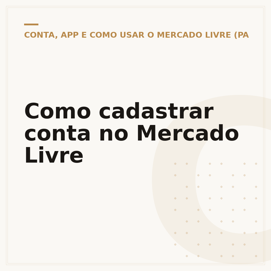 Como cadastrar conta no Mercado Livre