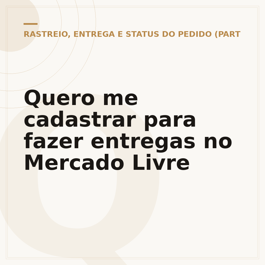 Quero me cadastrar para fazer entregas no Mercado Livre