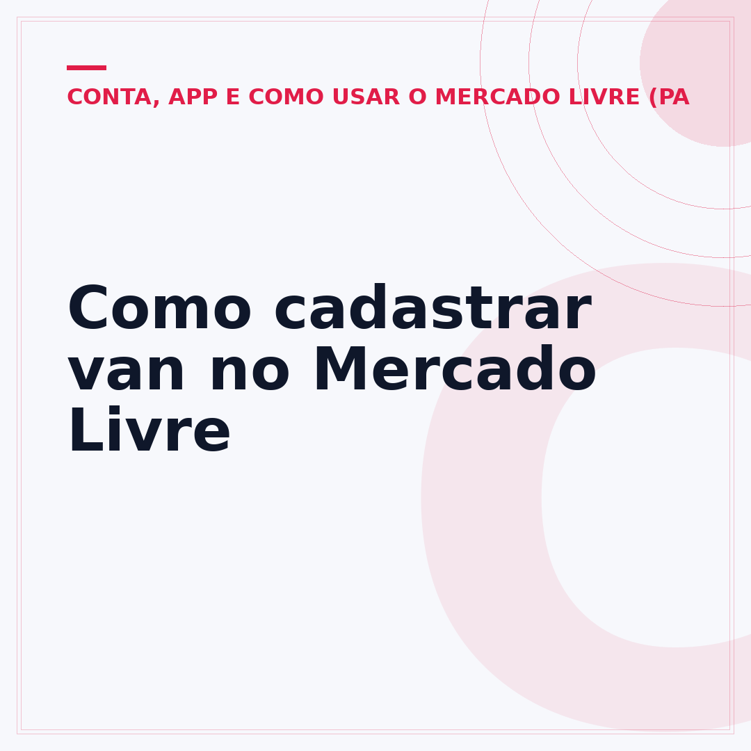 Como cadastrar van no Mercado Livre