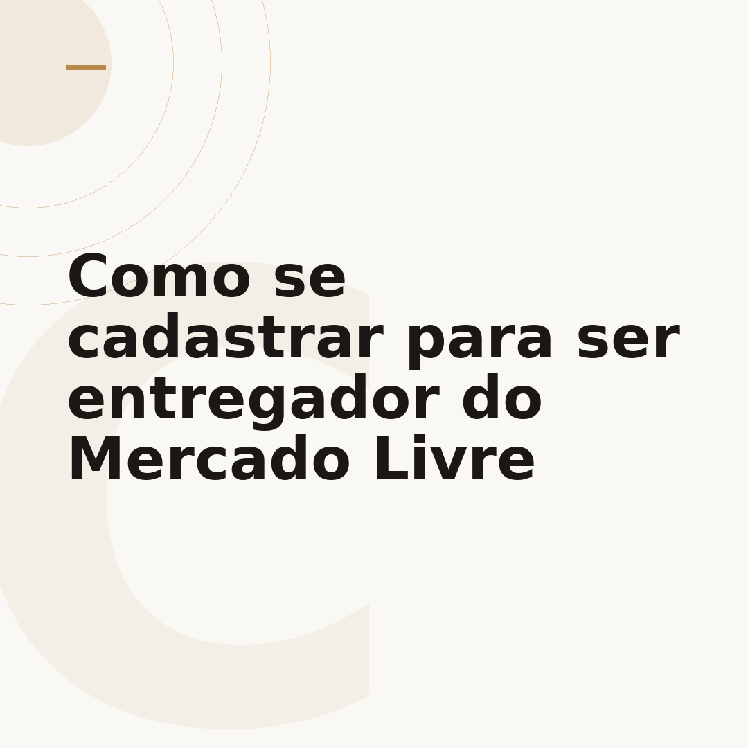 Como se cadastrar para ser entregador do Mercado Livre