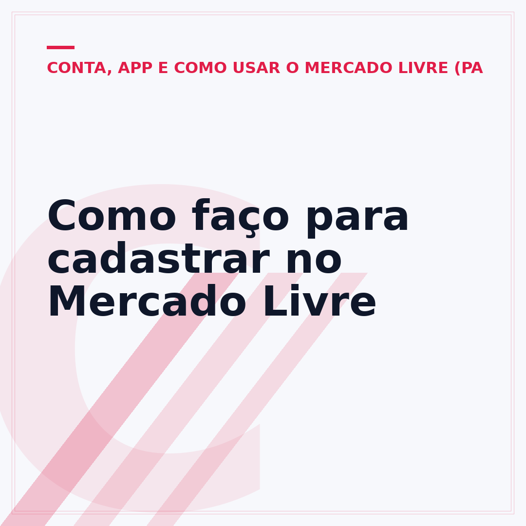 Como faço para cadastrar no Mercado Livre