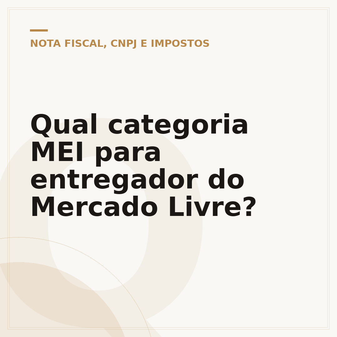 Qual categoria MEI para entregador do Mercado Livre?