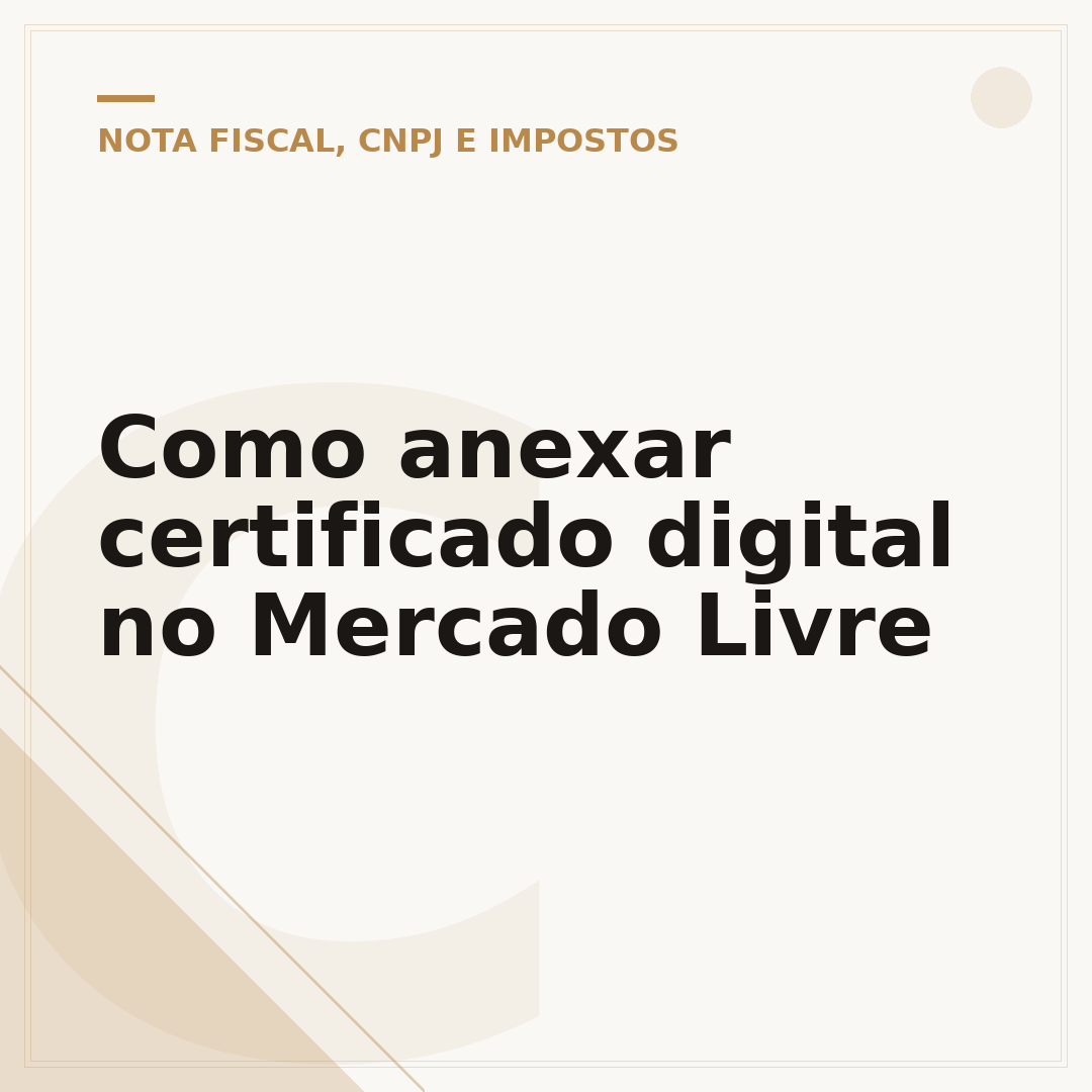Como anexar certificado digital no Mercado Livre