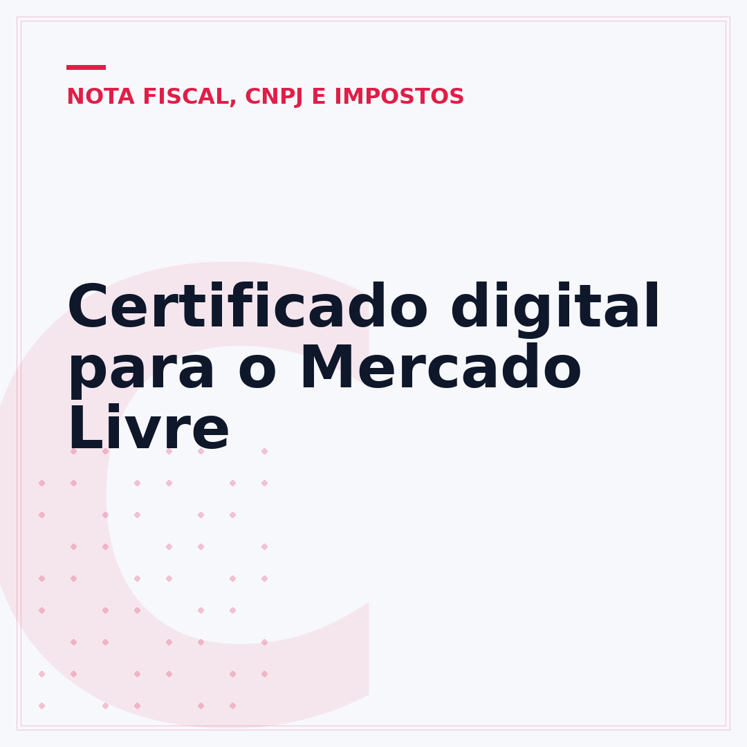 Certificado digital para o Mercado Livre