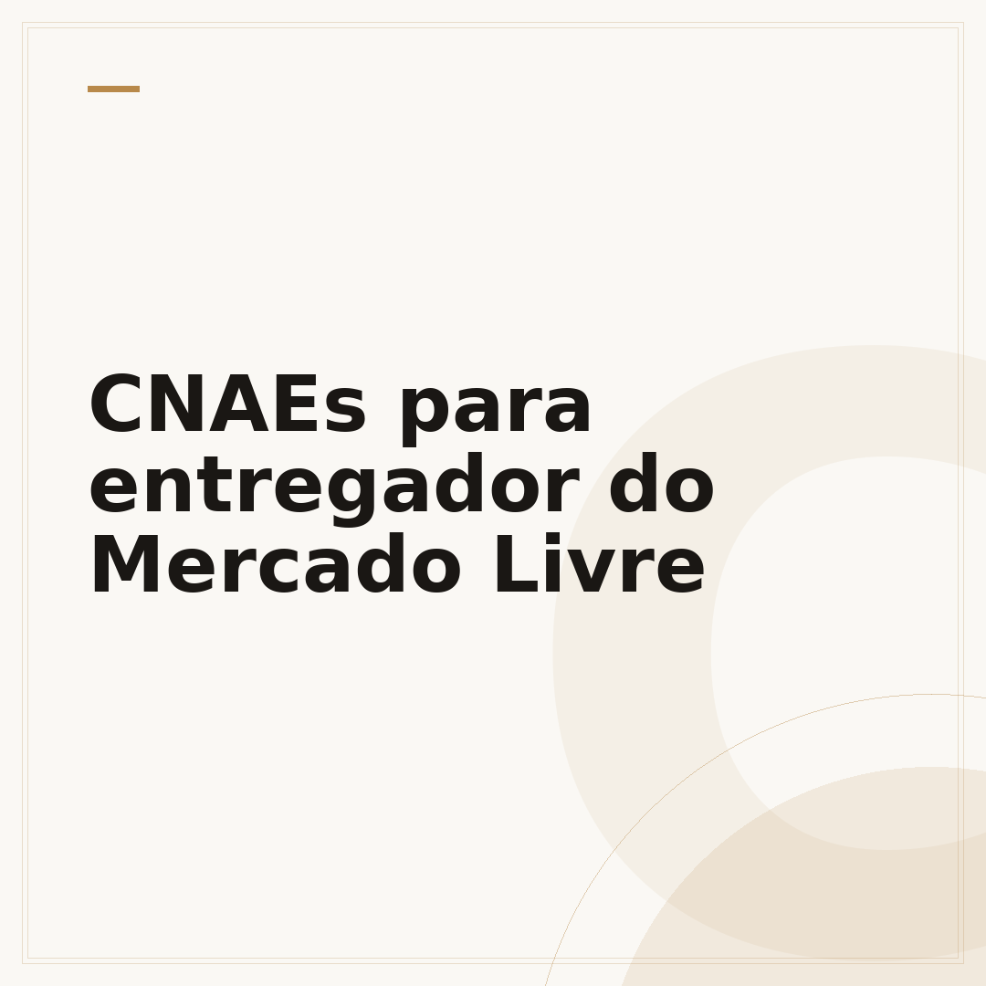 CNAEs para entregador do Mercado Livre