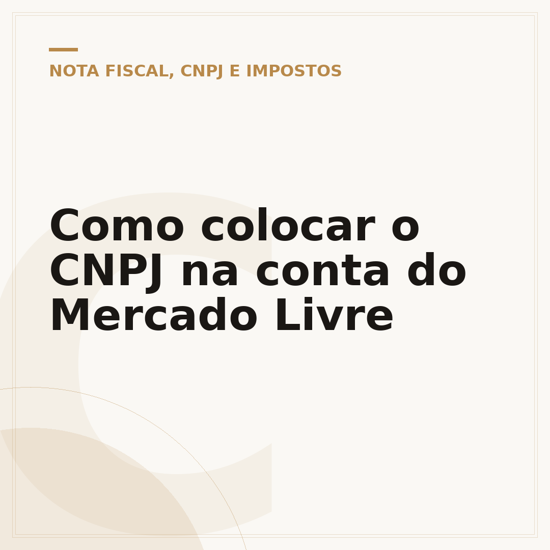 Como colocar o CNPJ na conta do Mercado Livre