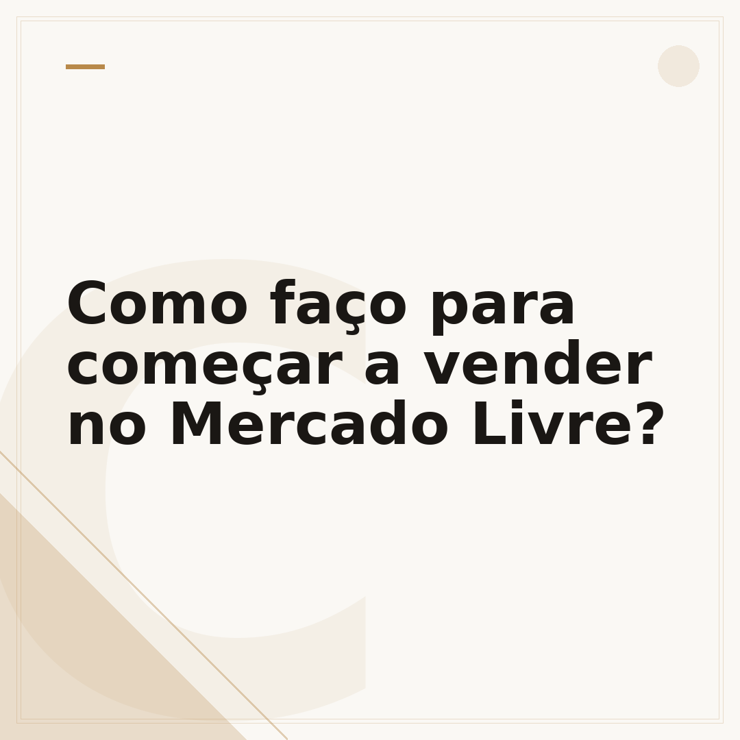 Como faço para começar a vender no Mercado Livre?