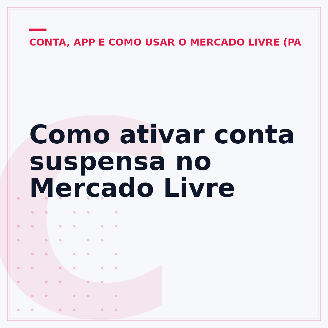 Como ativar conta suspensa no Mercado Livre