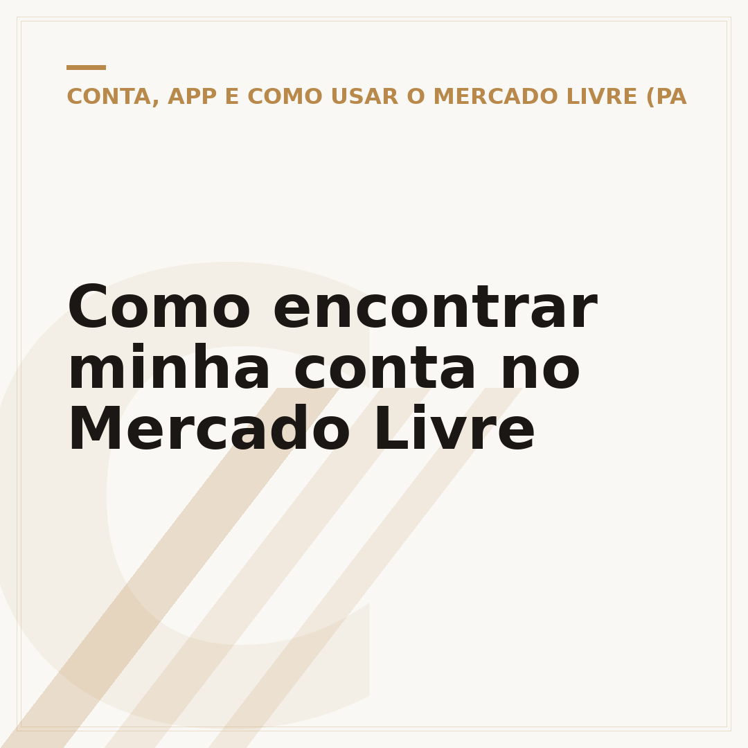 Como encontrar minha conta no Mercado Livre