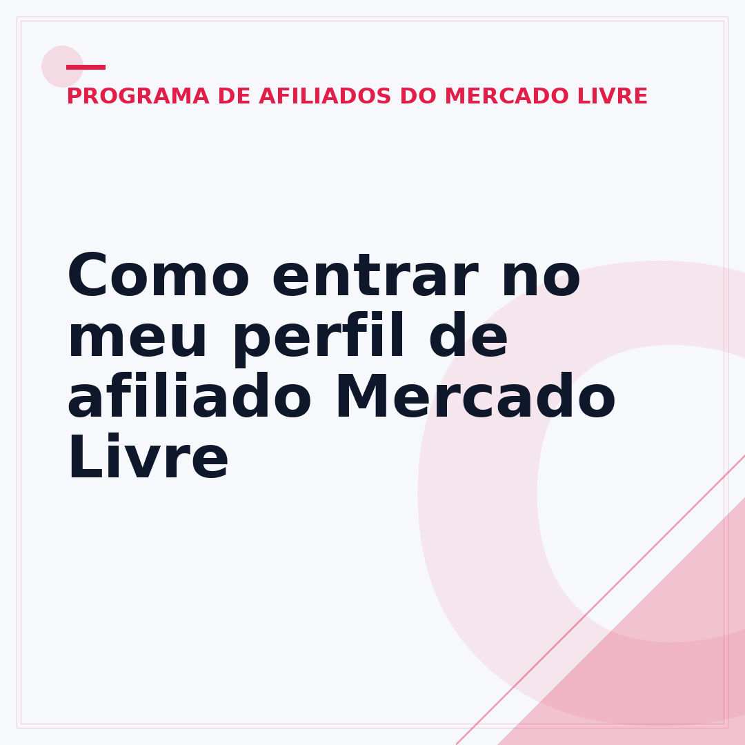 Como entrar no meu perfil de afiliado Mercado Livre