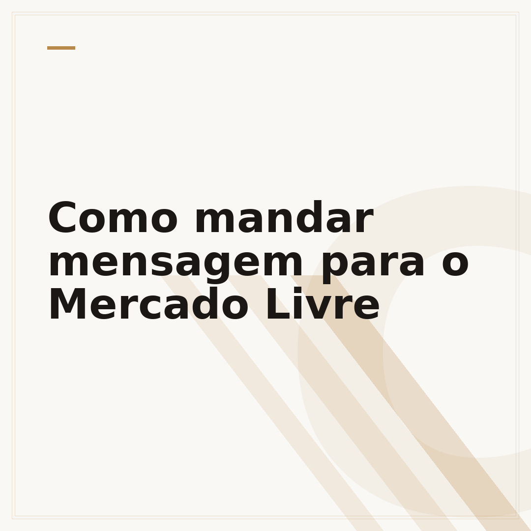 Como mandar mensagem para o Mercado Livre