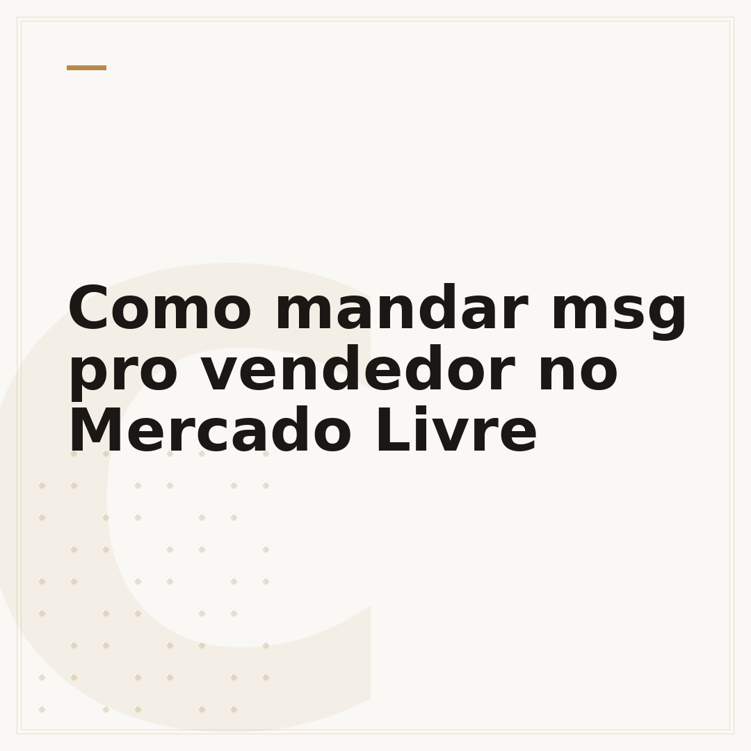 Como mandar msg pro vendedor no Mercado Livre