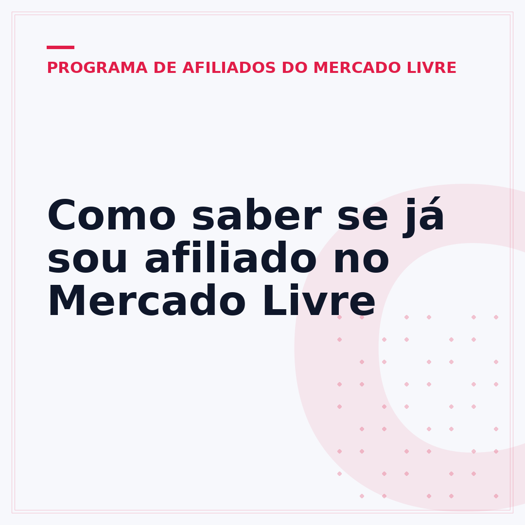 Como saber se já sou afiliado no Mercado Livre