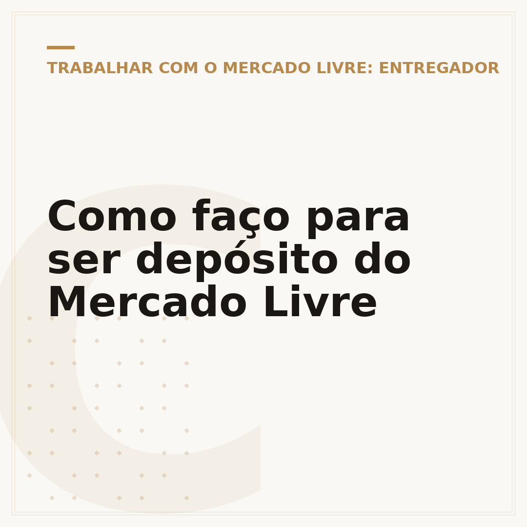Como faço para ser depósito do Mercado Livre