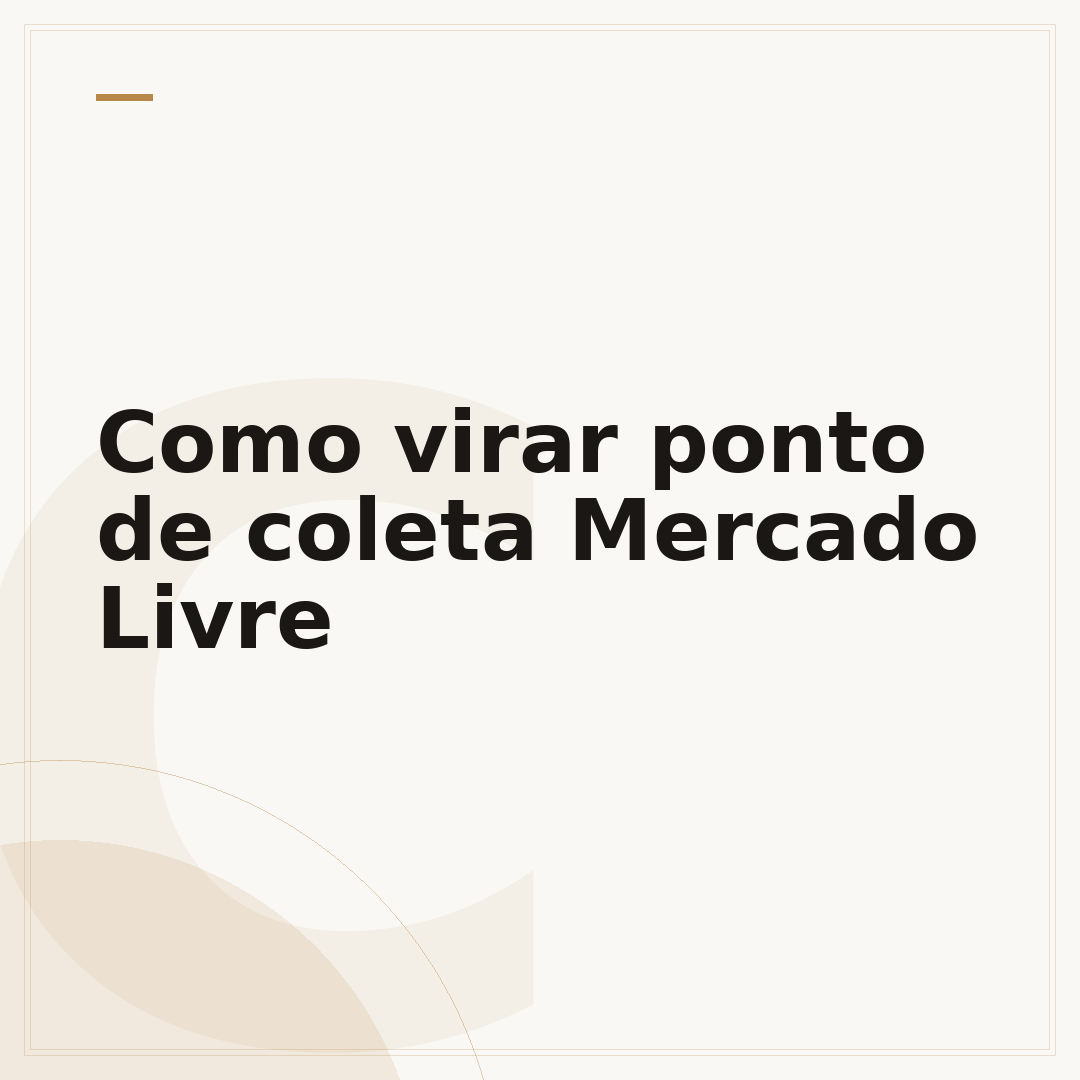 Como virar ponto de coleta Mercado Livre