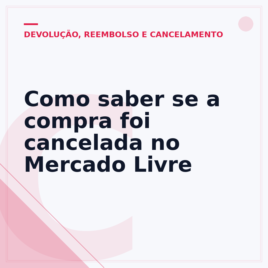 Como saber se a compra foi cancelada no Mercado Livre