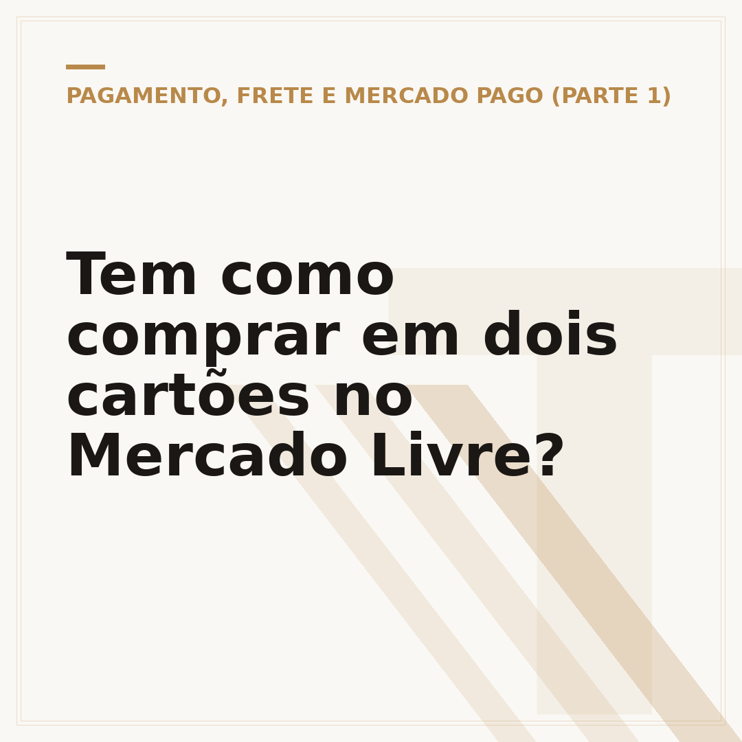 Tem como comprar em dois cartões no Mercado Livre?