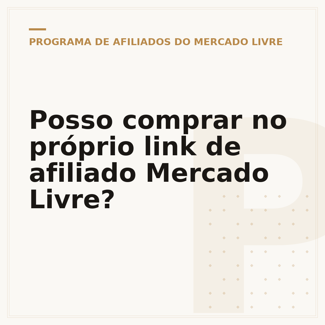 Posso comprar no próprio link de afiliado Mercado Livre?