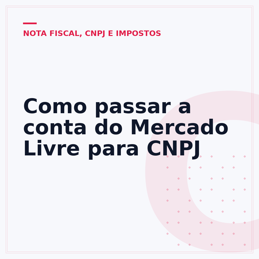 Como passar a conta do Mercado Livre para CNPJ