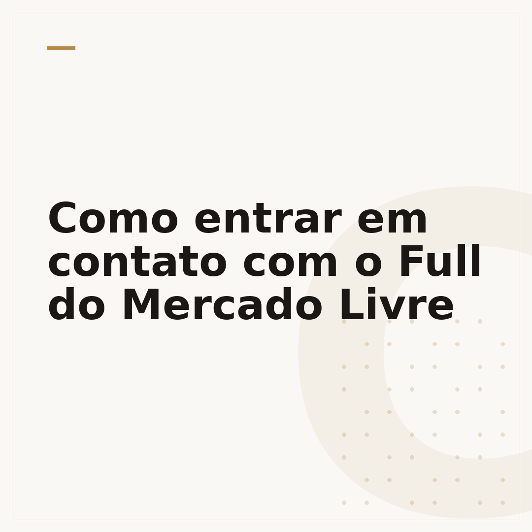 Como entrar em contato com o Full do Mercado Livre