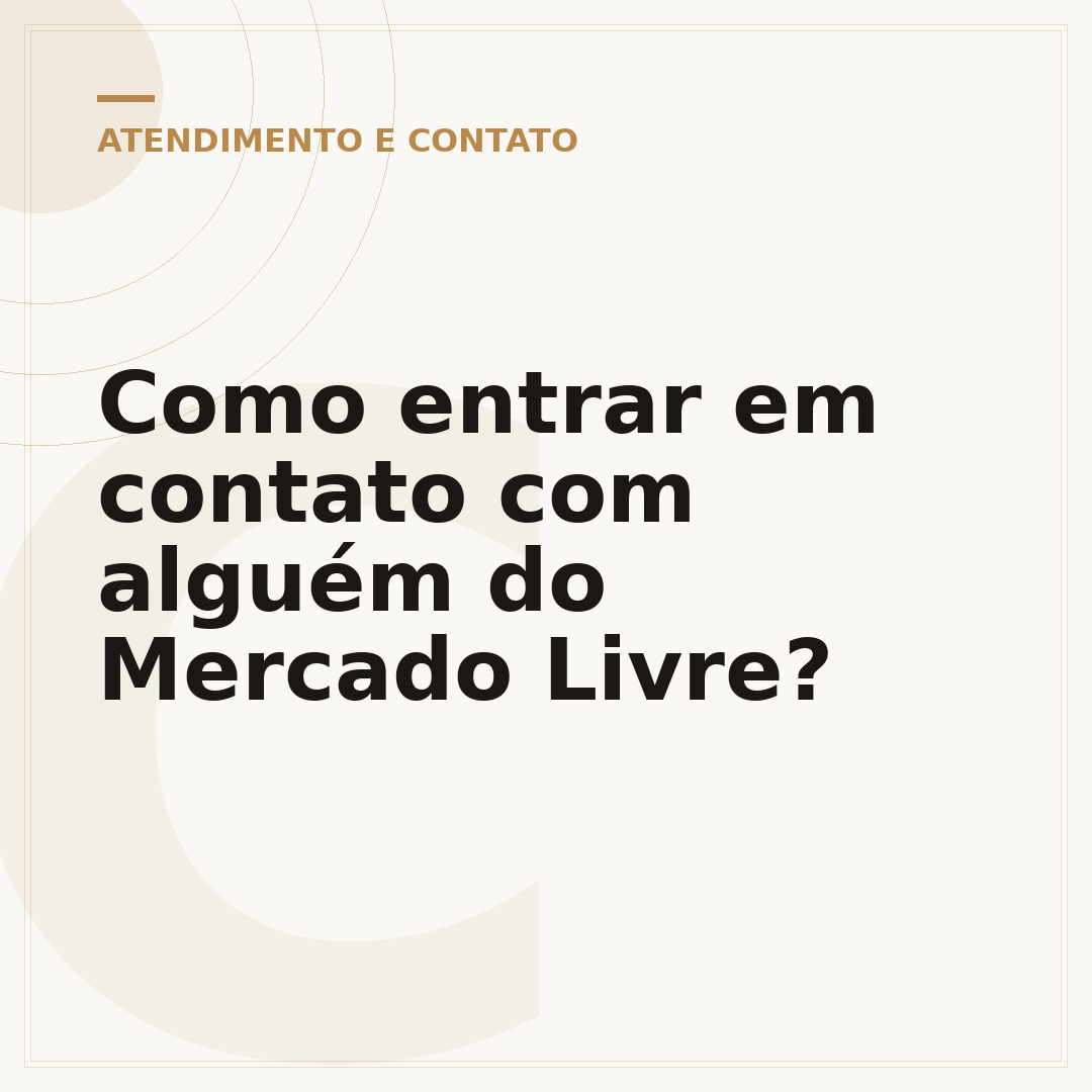 Como entrar em contato com alguém do Mercado Livre?