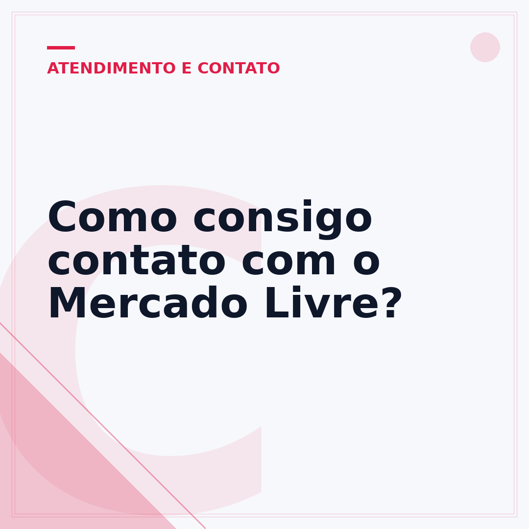 Como consigo contato com o Mercado Livre?