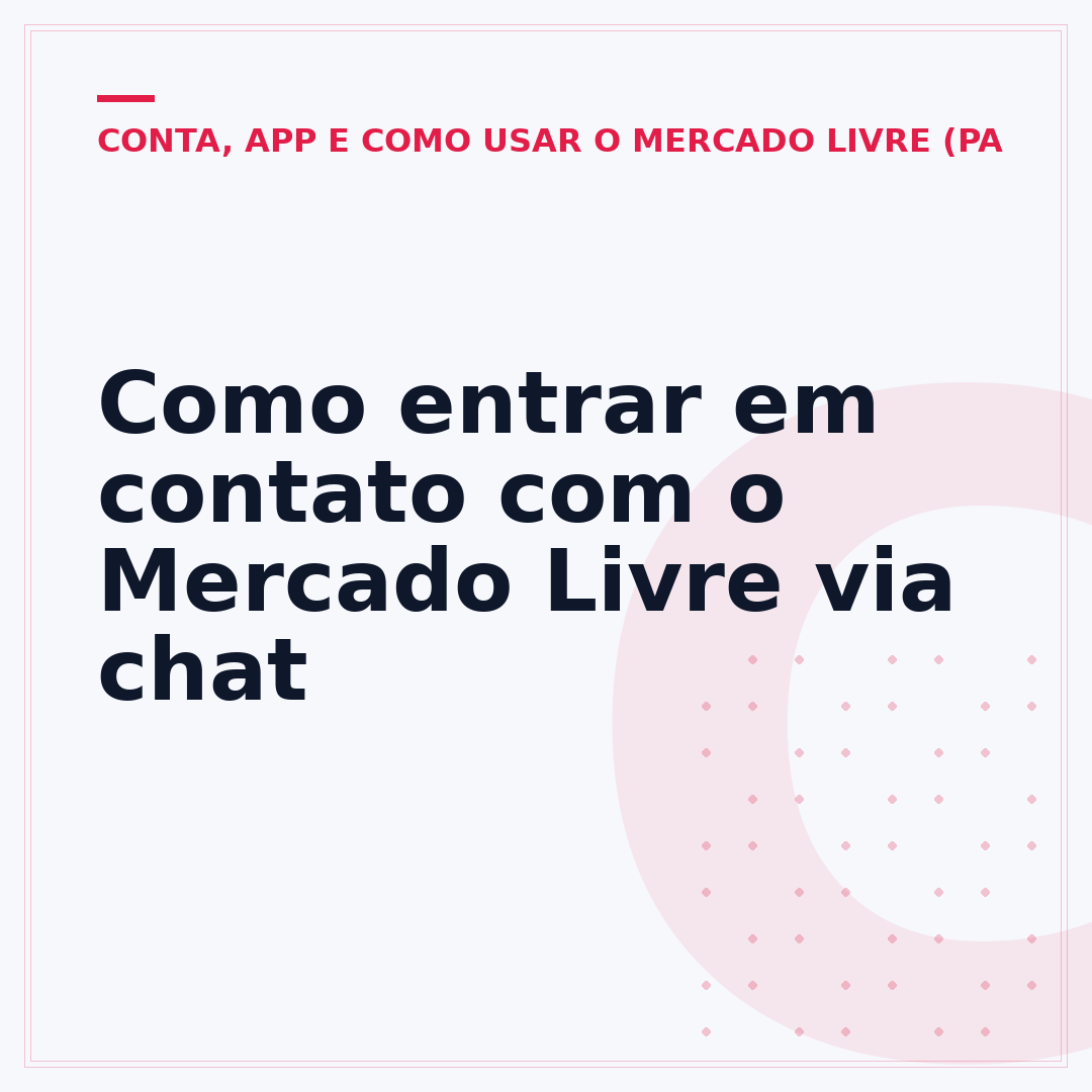 Como entrar em contato com o Mercado Livre via chat