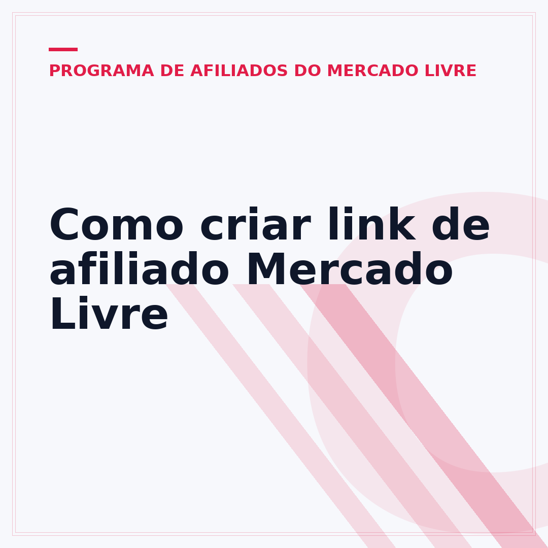 Como criar link de afiliado Mercado Livre