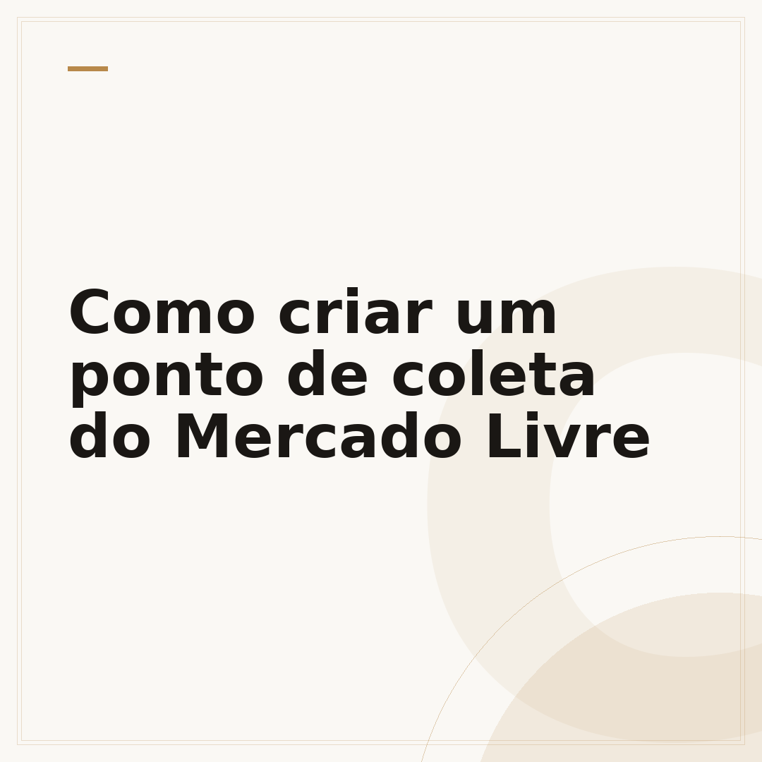 Como criar um ponto de coleta do Mercado Livre