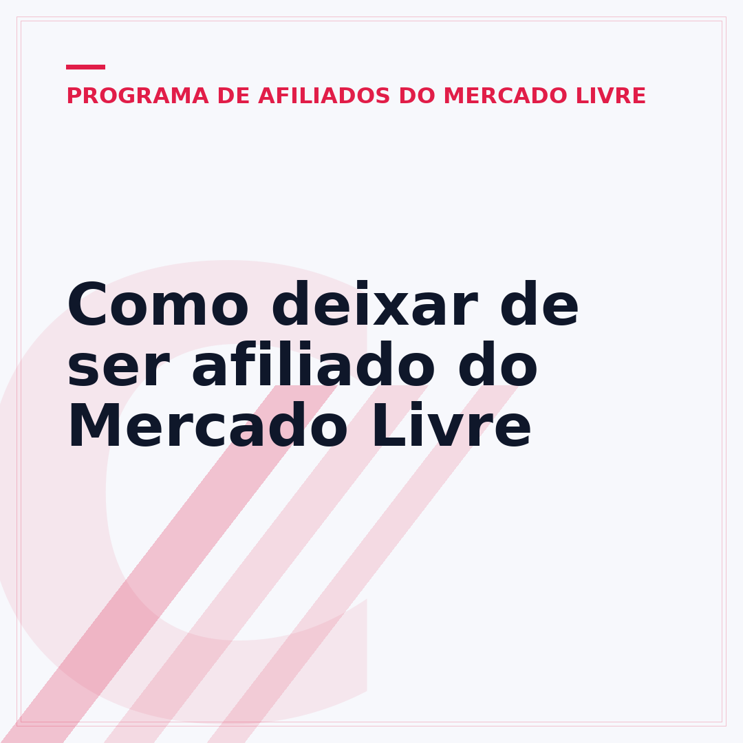 Como deixar de ser afiliado do Mercado Livre
