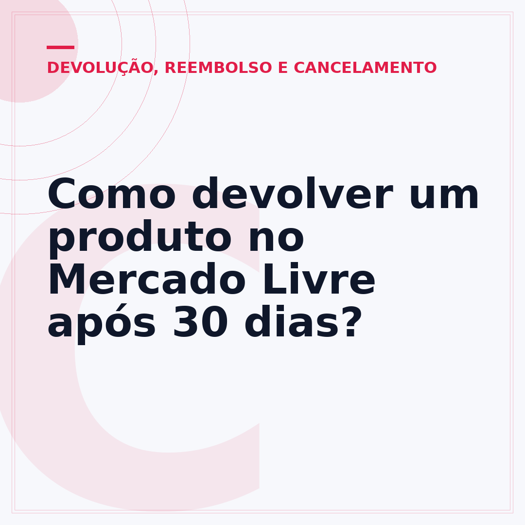 Como devolver um produto no Mercado Livre após 30 dias?