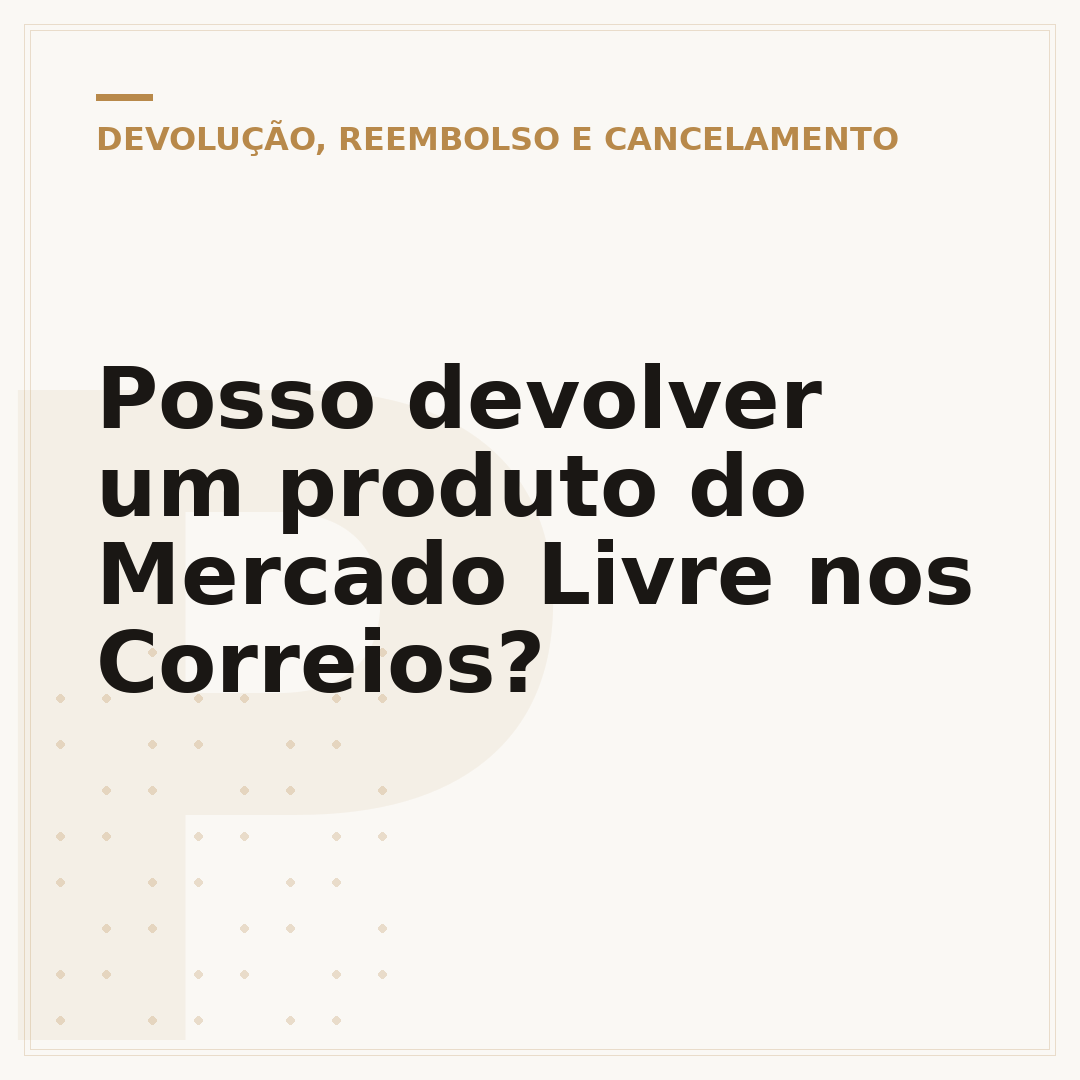 Posso devolver um produto do Mercado Livre nos Correios?