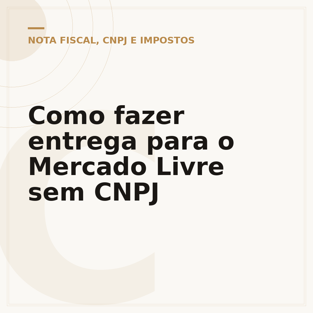 Como fazer entrega para o Mercado Livre sem CNPJ