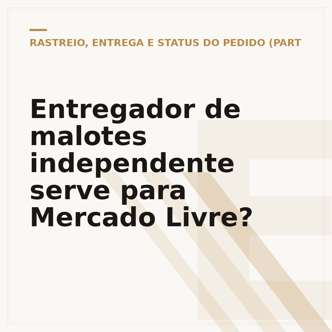 Entregador de malotes independente serve para Mercado Livre?