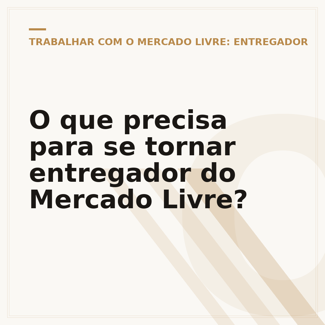 O que precisa para se tornar entregador do Mercado Livre?