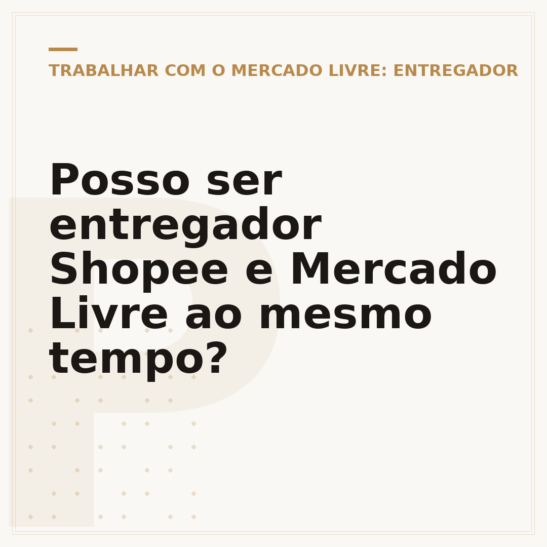 Posso ser entregador Shopee e Mercado Livre ao mesmo tempo?